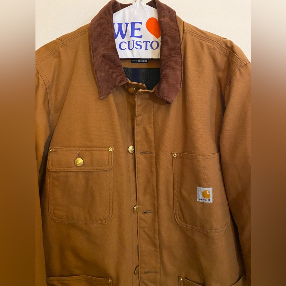 Loose Fit Firm Duck Blanket-Lined Chore Coat